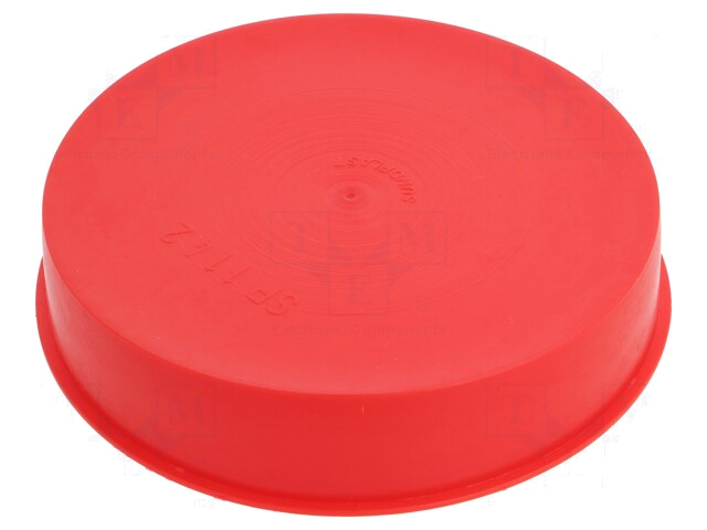 Afdekdopje; Lichaam: rood; Buitendiam: 119,9mm; H: 28,9mm; Mat: LDPE Afdekdopje; Lichaam: rood; Buitendiam: 119,9mm; H: 28,9mm; Mat: LDPE